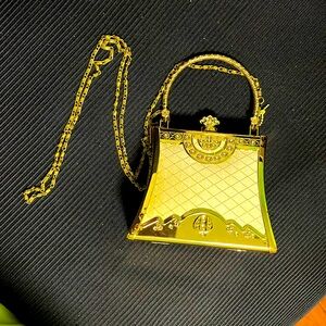 Gold antique bag metal satchel party bag